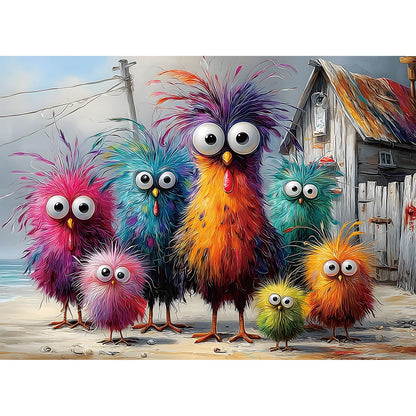 Puzzles for Adults 500 Pieces, Chicken Jigsaw Puzzles - Beach Chicken Coop, Impossible Beach Puzzles for Seniors Family, 20.47x14.96 inches, 1:1