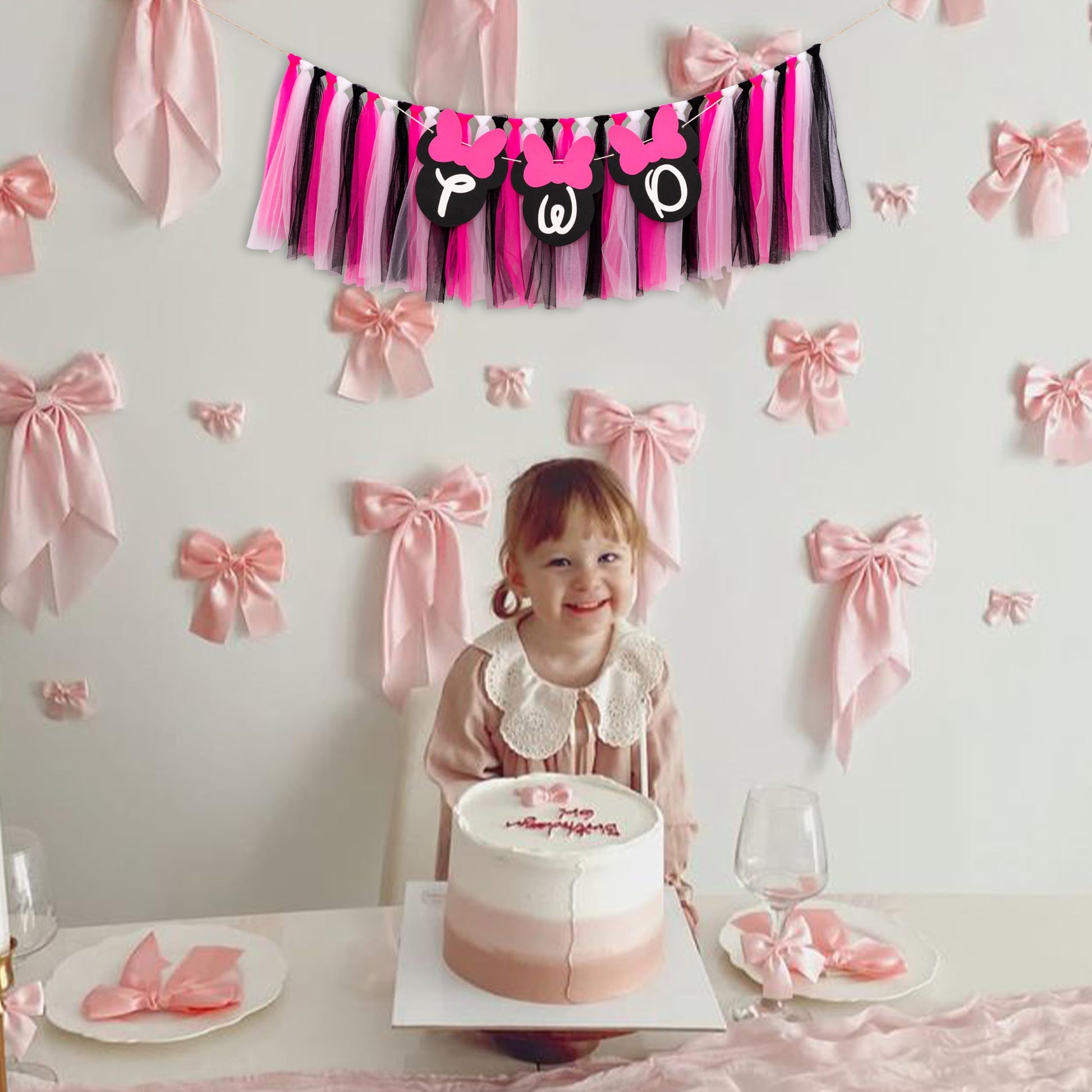 GIOGUK Mouse 2nd Birthday High Chair Banner Oh Twodles Party Decor Banner