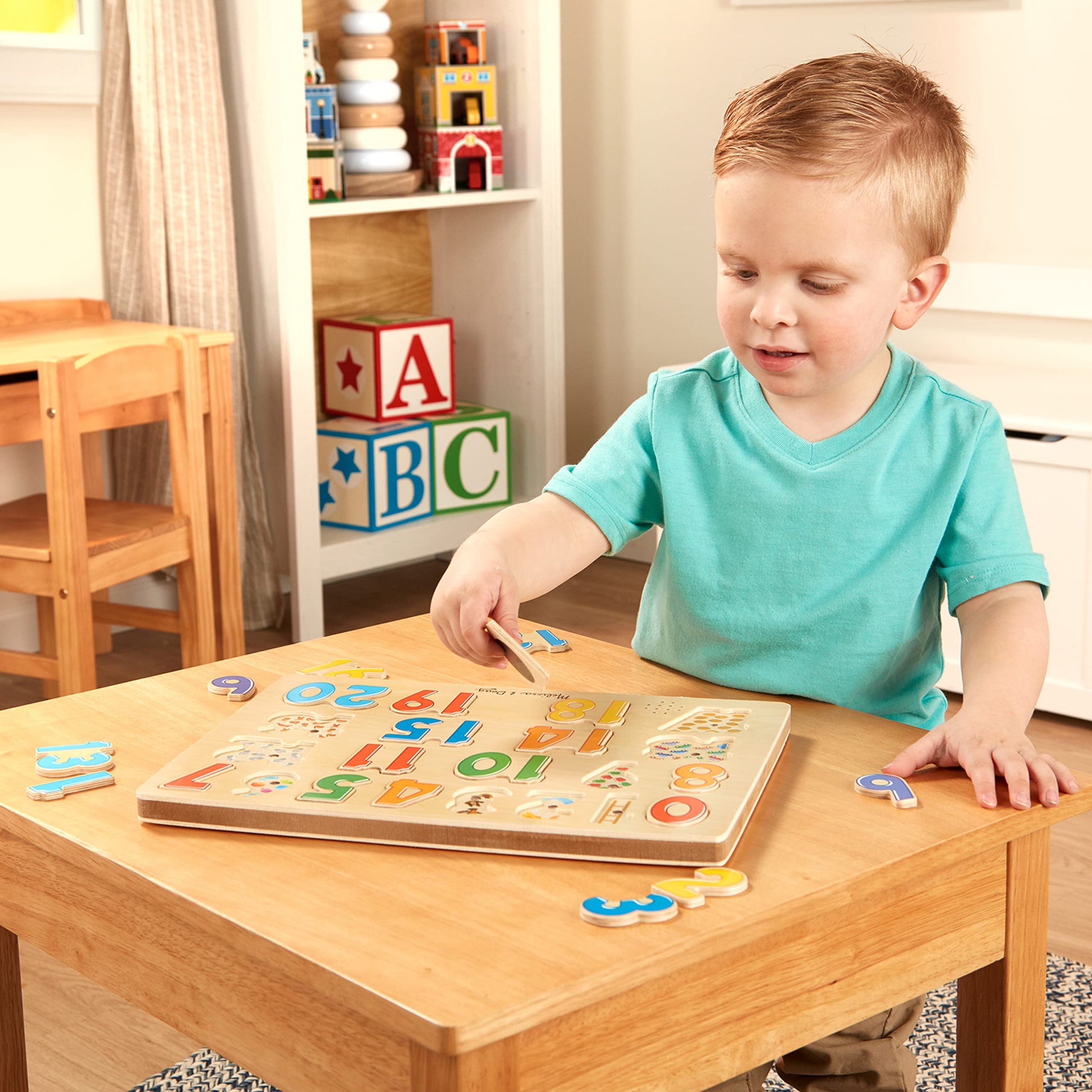 Melissa & Doug Numbers Sound Puzzle - Wooden Puzzle with Sound Effects (21 pcs)