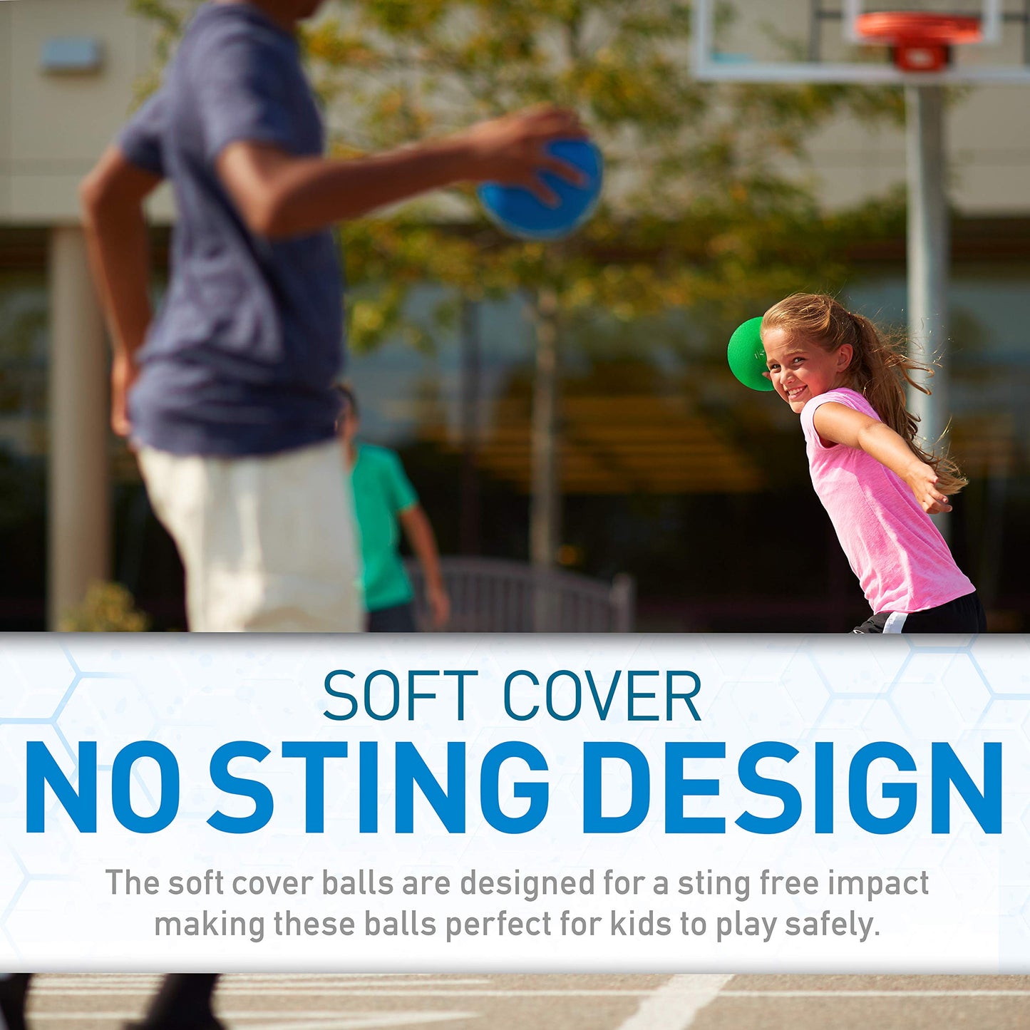 Franklin Sports Kids Dodgeballs - 6 Pack of 7 Inflatable Playground Balls for Kickball, Dodgeball and More - Soft Cover - Pump and Carry Bag Included