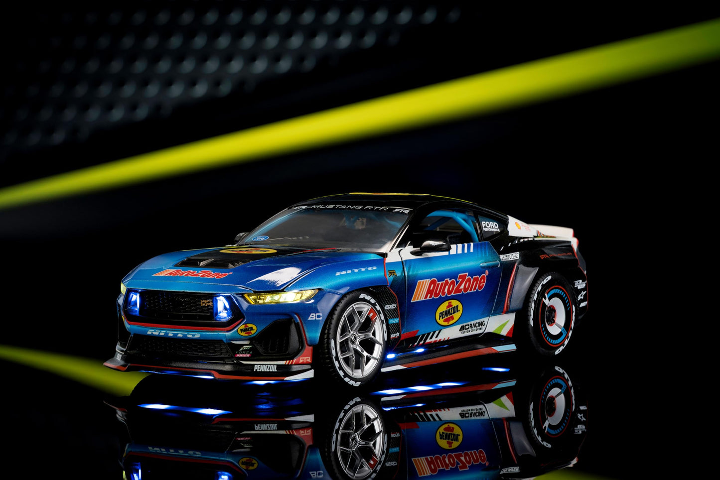 Jada Toys AutoZone 2025 Ford Mustang RTR 130 James Dean Die-Cast Car 1:24 Scale - Wide-Body Styling, Collector Display Model