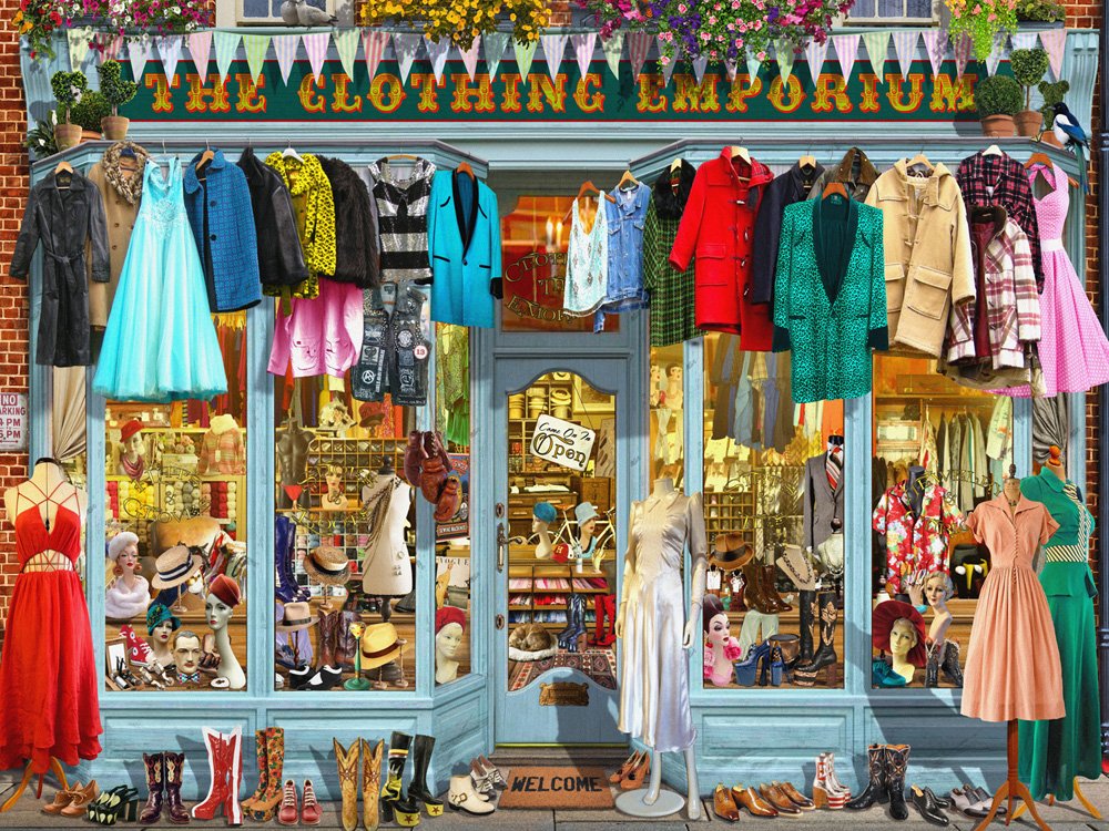 Vermont Christmas Company The Clothing Emporium Jigsaw Puzzle 550 Piece