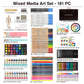 COLOUR BLOCK 181-Piece Mixed Media Art Set in Wooden Case, Deluxe Drawing Set and Professional Art Supplies for Adults, Art Kit for Drawing