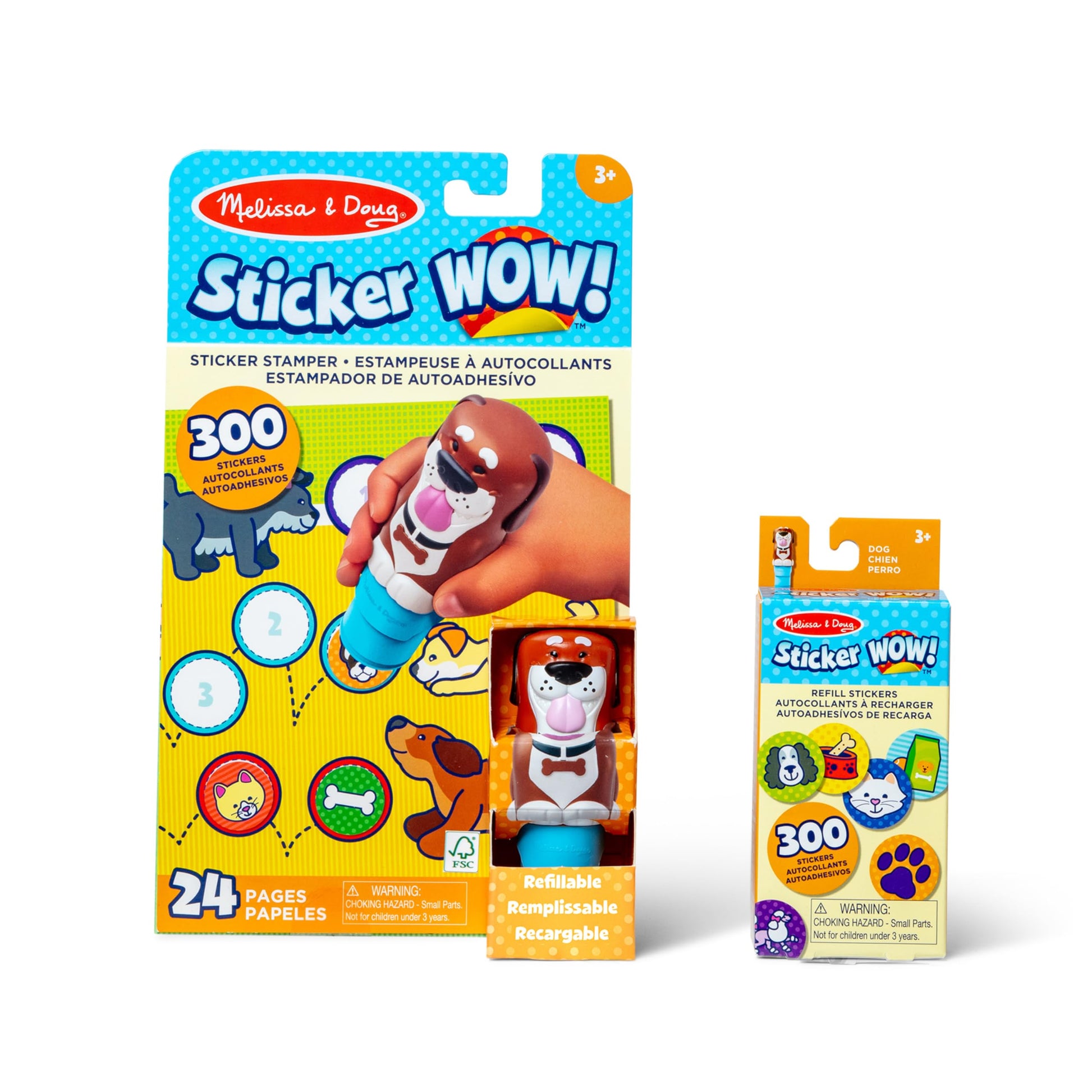 Melissa & Doug Sticker Wow!™ Dog Bundle: Sticker Stamper, 24-Page Activity Pad, 600 Total Stickers, Arts and Crafts Fidget Toy Collectible Character