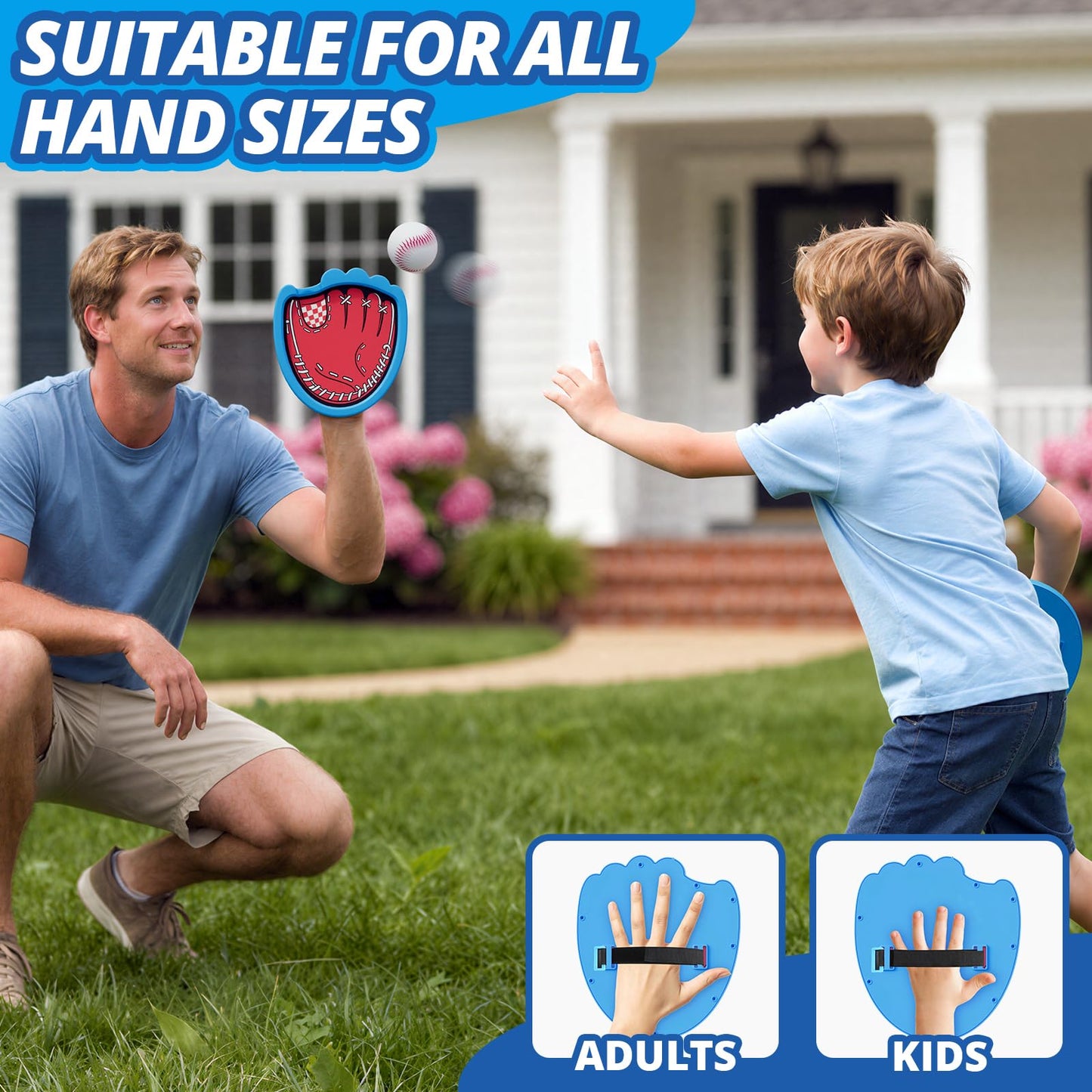 Wee Wonders Toss and Catch Ball Set, Kids Baseball Glove, Blue
