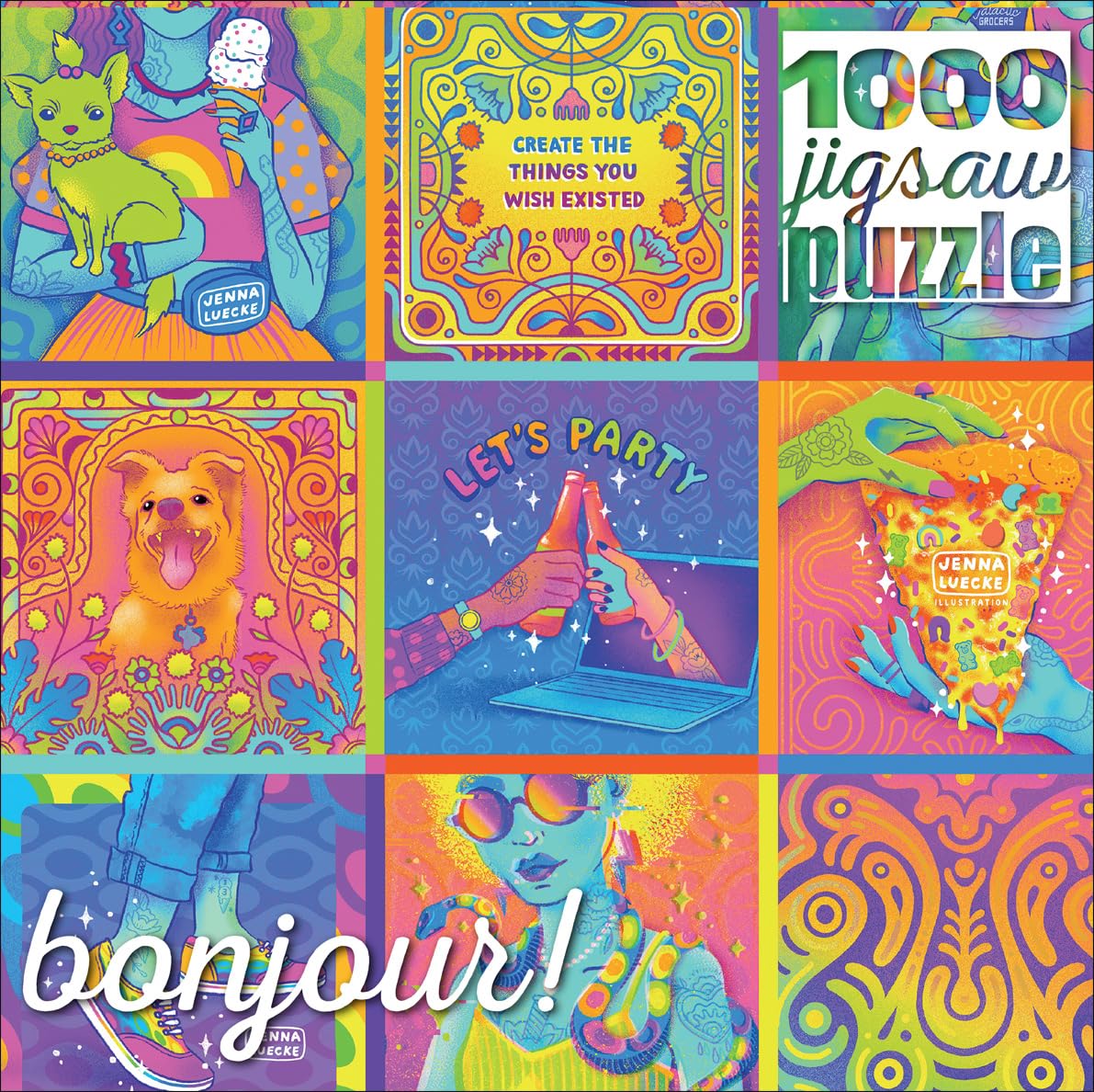 Buffalo Games - Neon Collage - 1000 Piece Jigsaw Puzzle for Adults