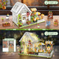 Flower House Building Block for Adults, Garden Architecture Building Toy with LED, Greenhouse Model Building Set, Garden Glass House Building Kit