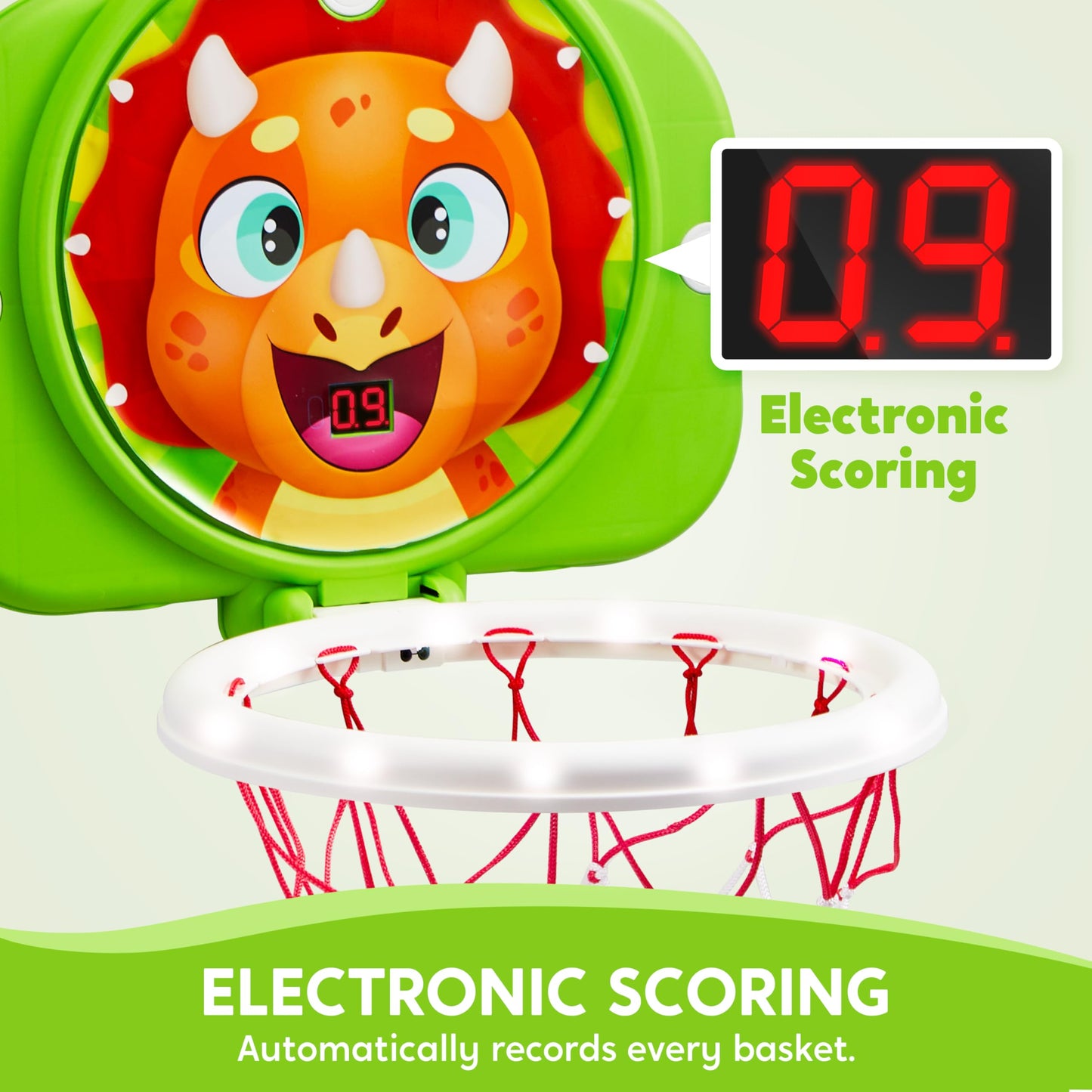 SYNCFUN Mini Basketball Hoop LED Scoring Indoor Hoop with 2 Balls, Indoor Adjustable Height Basketball Hoop, Space-Saving, Christmas Birthday Gifts