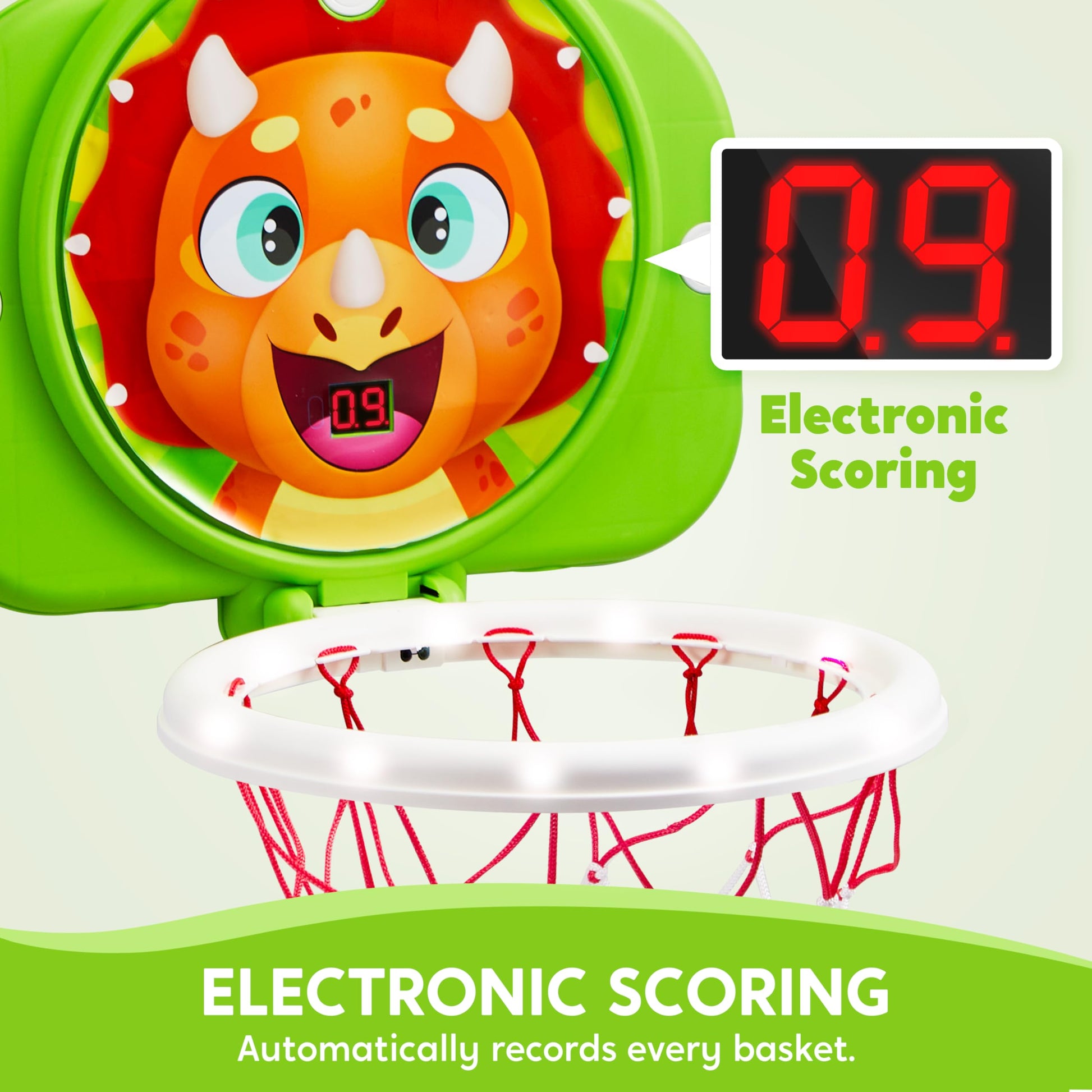 SYNCFUN Mini Basketball Hoop LED Scoring Indoor Hoop with 2 Balls, Indoor Adjustable Height Basketball Hoop, Space-Saving, Christmas Birthday Gifts