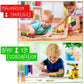 KipiPol Wooden Train Sets for Boys 2-4-7 - 38 Pcs Wood Train Set for Toddlers w/Crane, Bridge & Wooden Train Tracks - Train Toys for 3 Year Old Boys