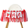 Strawberry One High Chair Banner - First Birthday Decorations, Sweet One High Chair Decorations, Berry 1st Birthday Photo Prop