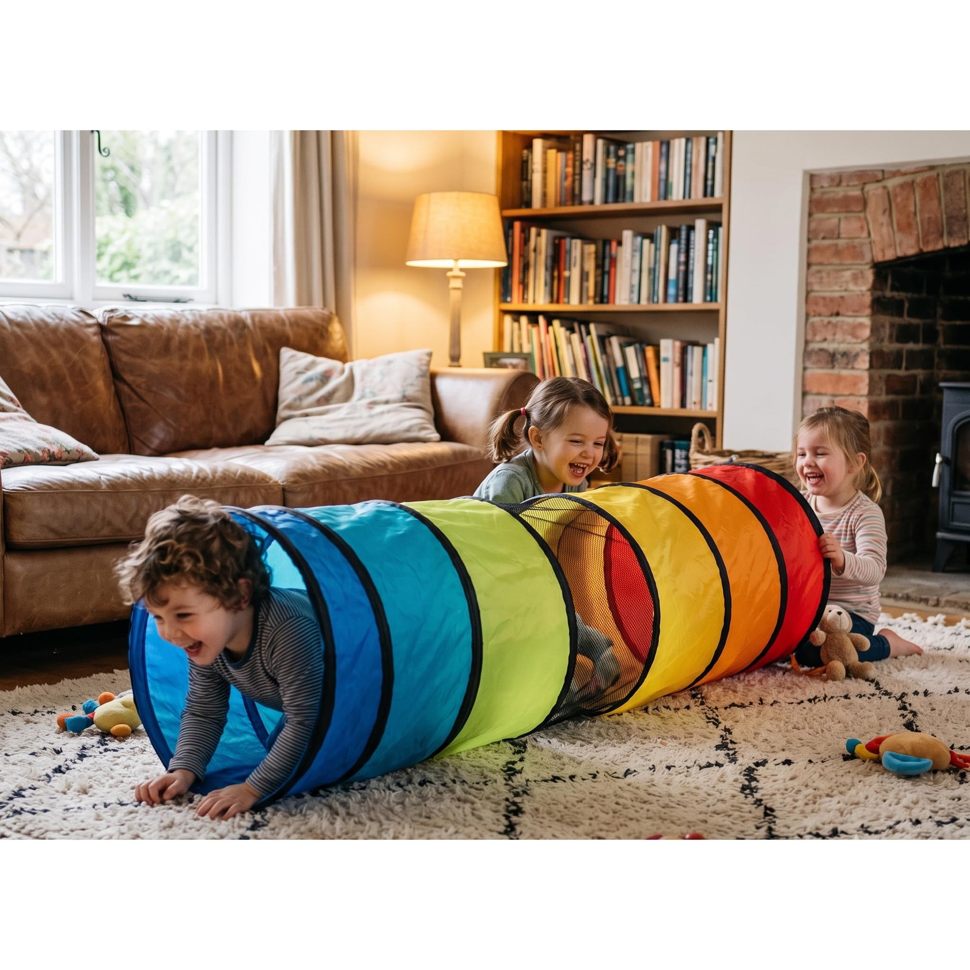 Kids Tunnel Tent for Toddlers & Children - Pop Up Play Tunnel with Crawl Tube & Breathable Mesh Windows for Baby or Pet - Indoor & Outdoor Collapsible