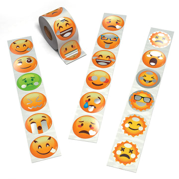 Emoticon Stickers for Kids - 2" Circles Shiny Silver - Smile Stickers for School and Home, Rewards, Parties, and More. Made in The USA by Kenco (2)