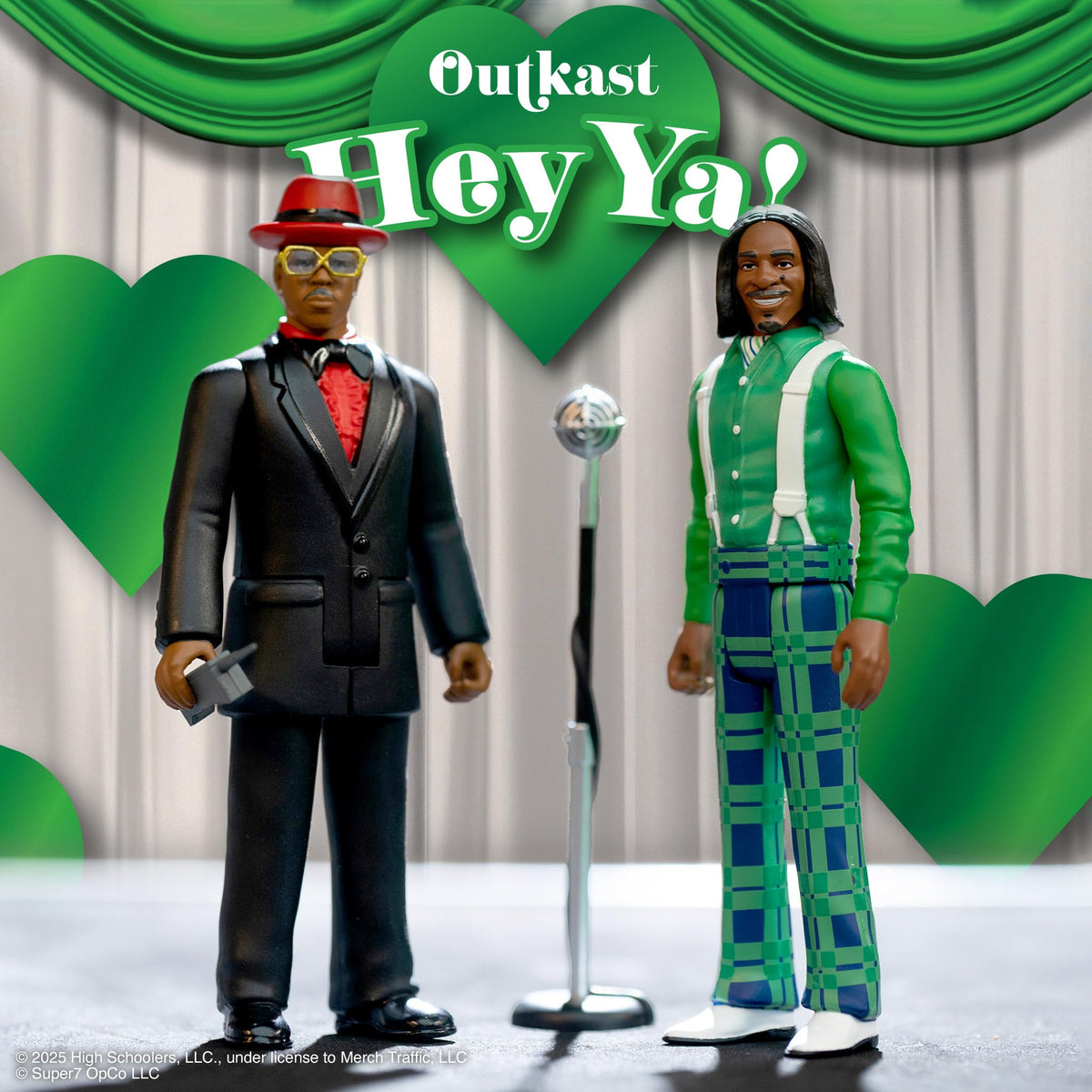 Super7 Reaction Figure Outkast Big Boi and André 3000 (Hey Ya!) - (2 Pack) 3.75" Outkast Action Figure with Accessories - Hip Hop Collectibles and
