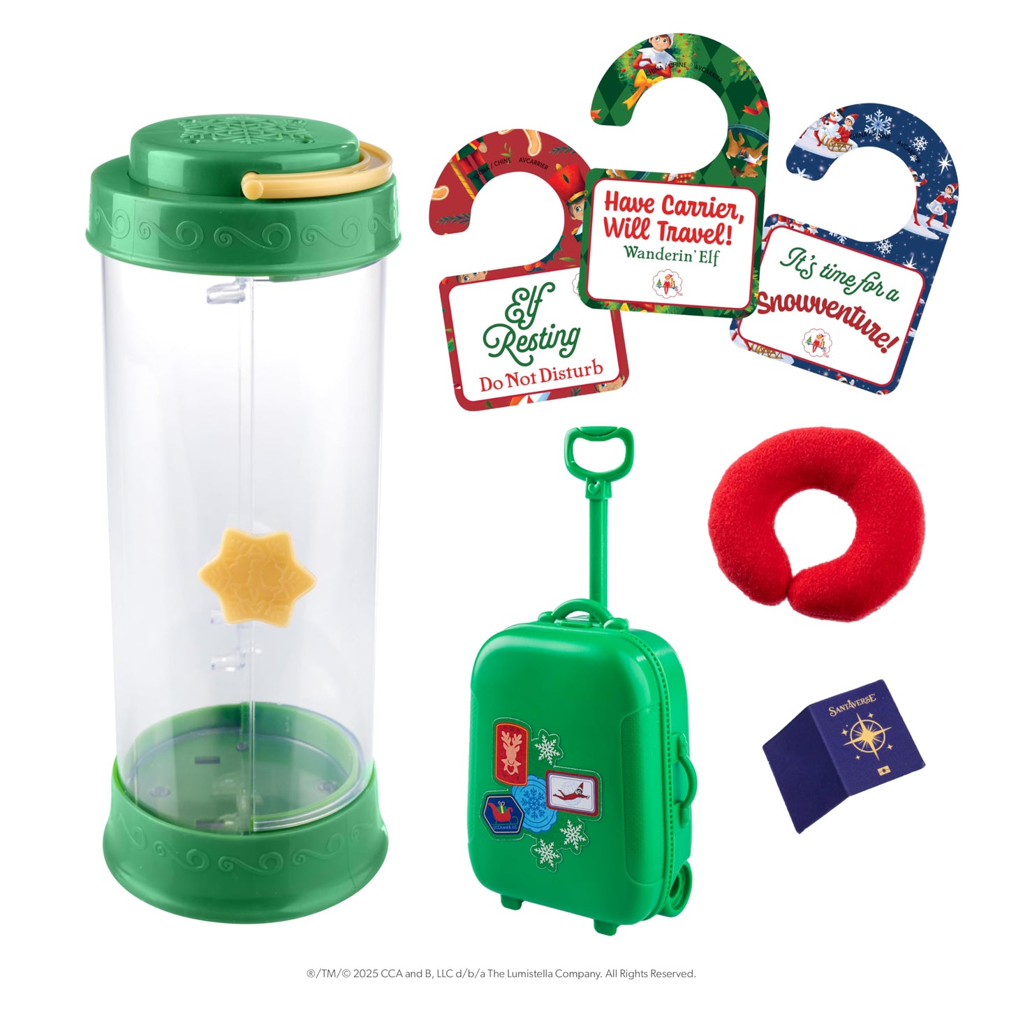 The Elf on the Shelf Scout Elf Carrier Limited 20th Anniversary Edition Kit - Commemorative See-Thru Scout Carrier and Accessories - Scout Elf Not