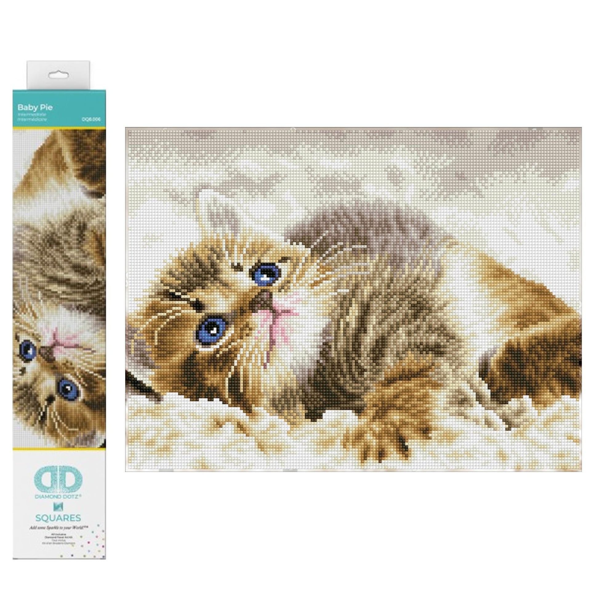 DIAMOND DOTZ Baby Pie Cat Diamond Painting Kits for Adults - Diamond Art Kits a Relaxing Creative Craft Kit with Dotz Gems 12.2"x16.1"