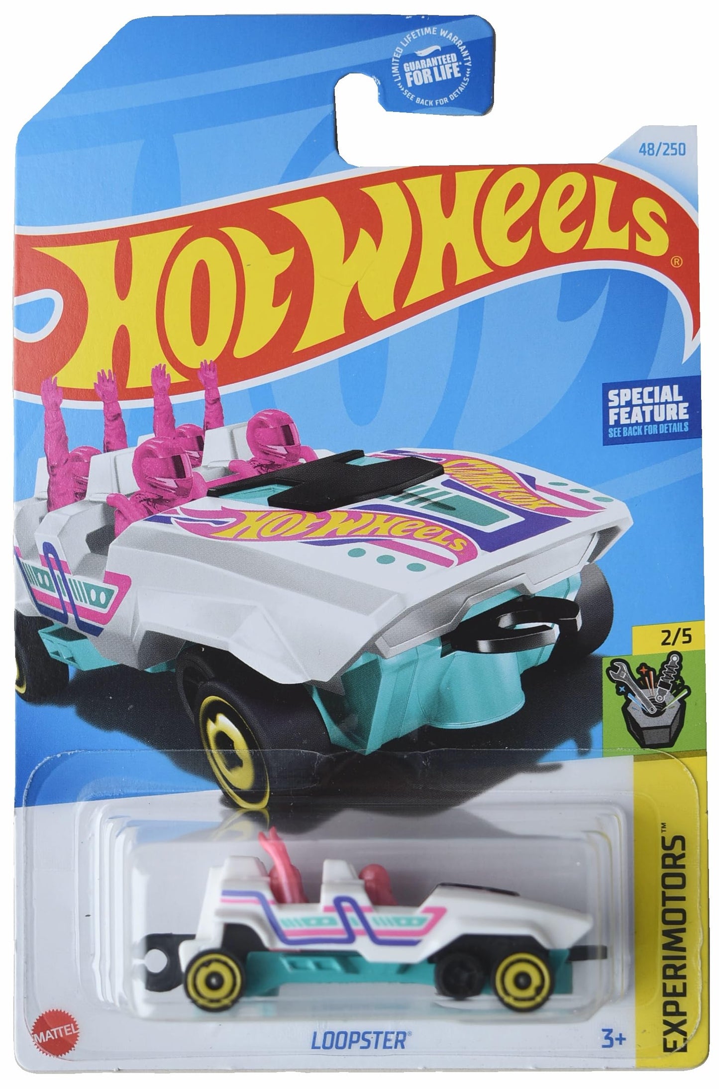 Mattel Hot Wheels Loopster, Experimotors 2/5 [White/handsup] 48/250
