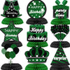 WINPOGEE 9PCS Green Black Birthday Decorations Honeycomb Centerpieces for Women Men Green Black Happy Birthday Table Centerpieces Party Supplies 16th