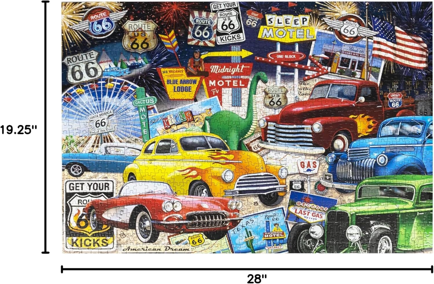 Crown Point Graphics Route 66 Jigsaw Puzzle, 1000 Piece