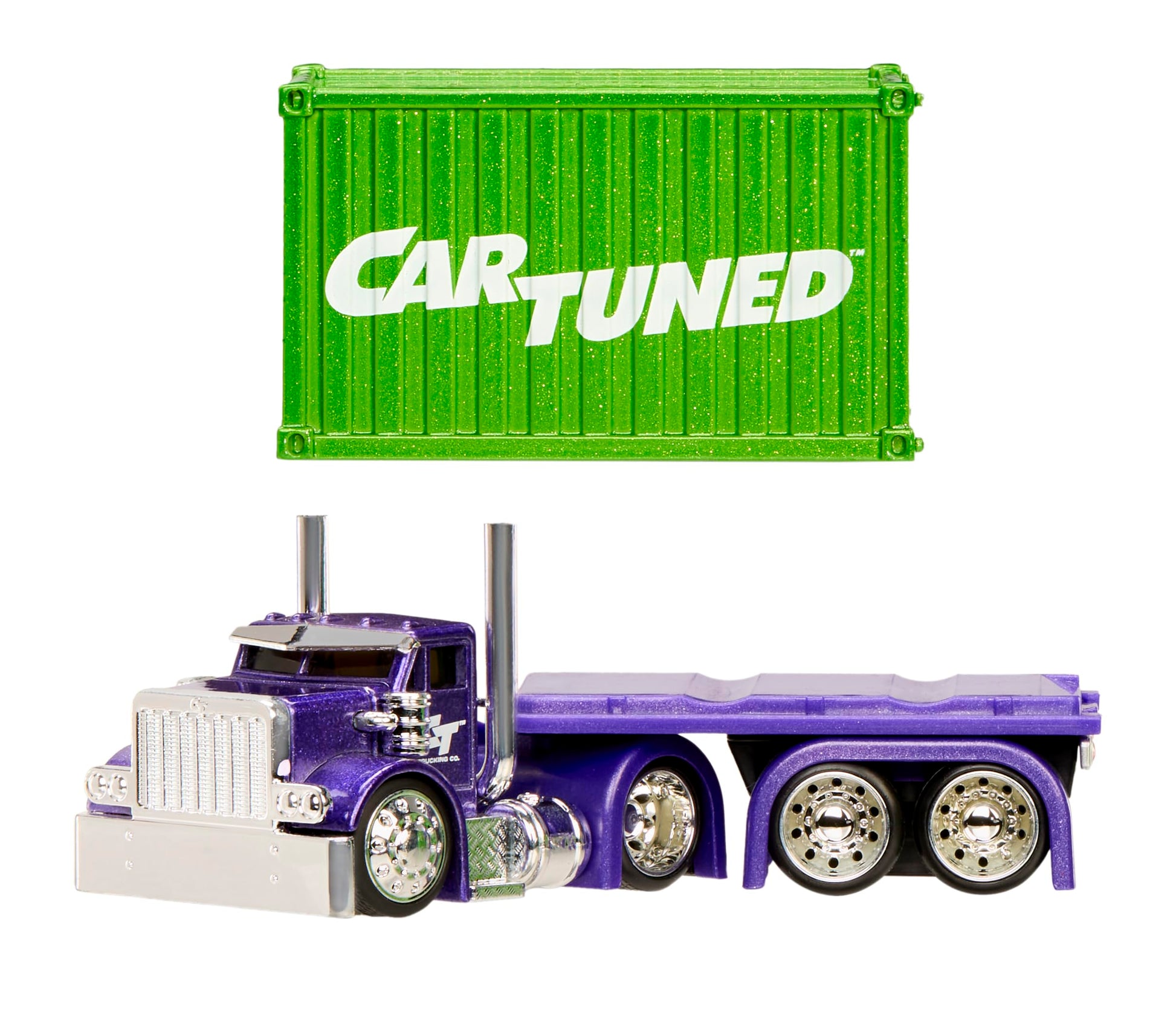 CarTuned™ Rig$ Container Case- Sneaky Pete, Purple and Green DieCast Truck, Style 2