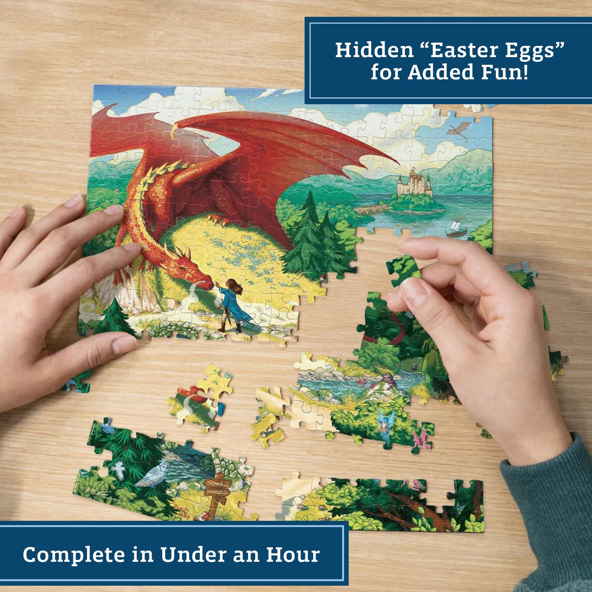Boardwalk My Little Dragon 210 Piece Personal Puzzle, Jigsaw Puzzles with Premium Box, Dragon Gifts for Adults, 6"x8"