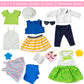 XFEYUE American 18 Inch Doll Clothes and Accessories 5 Sets Doll Clothes Dress Outfits + 2 Random Style Shoes