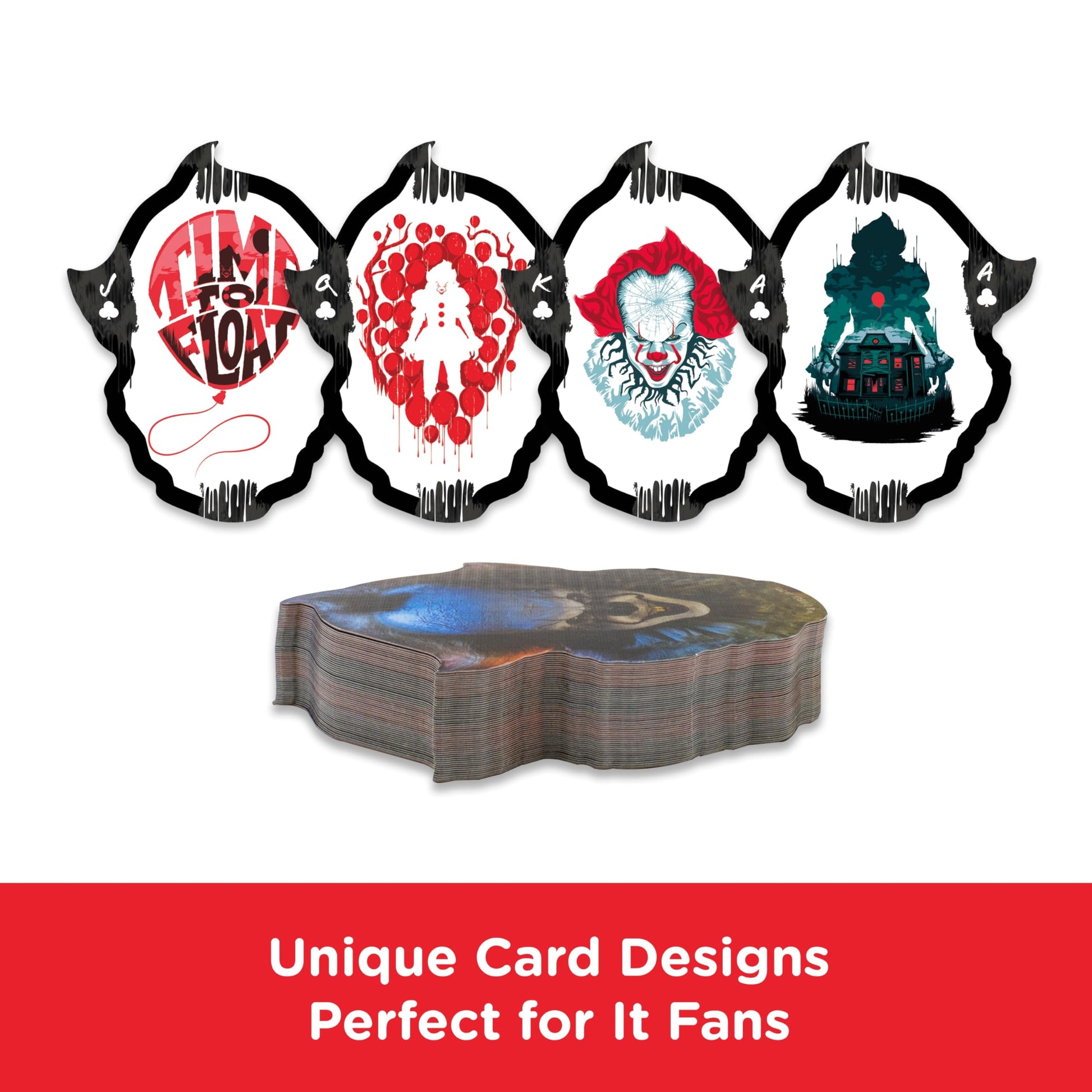 AQUARIUS IT Chapter 2 Shaped Playing Cards - IT Chapter 2 Themed Deck of Cards for Your Favorite Card Games - Officially Licensed IT Movie Merchandise