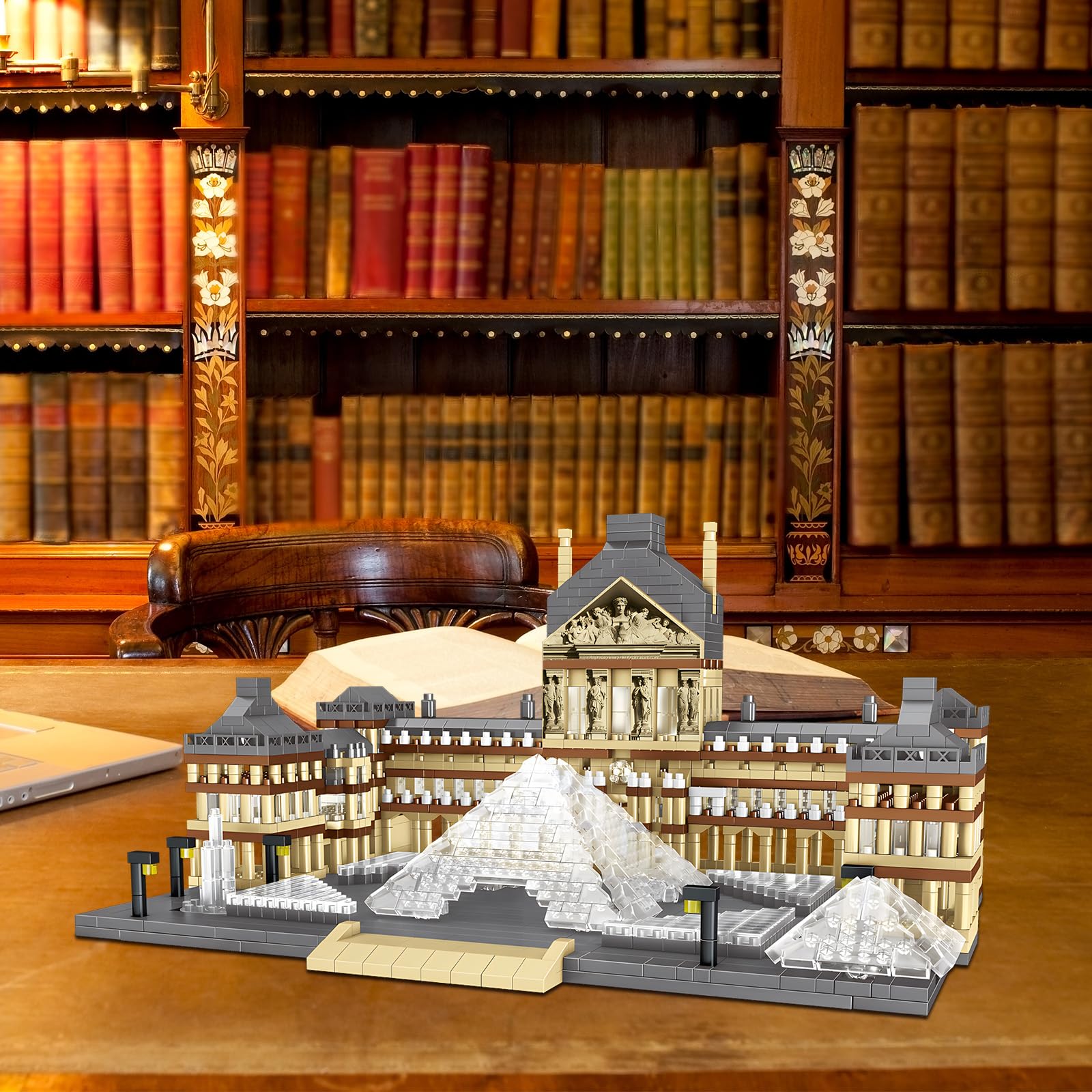CSNRHG Paris Louvre Museum Model Building Blocks Set Micro Bricks World Famous Architecture Educational Toys for Kids Adults 3377 Piece Birthday