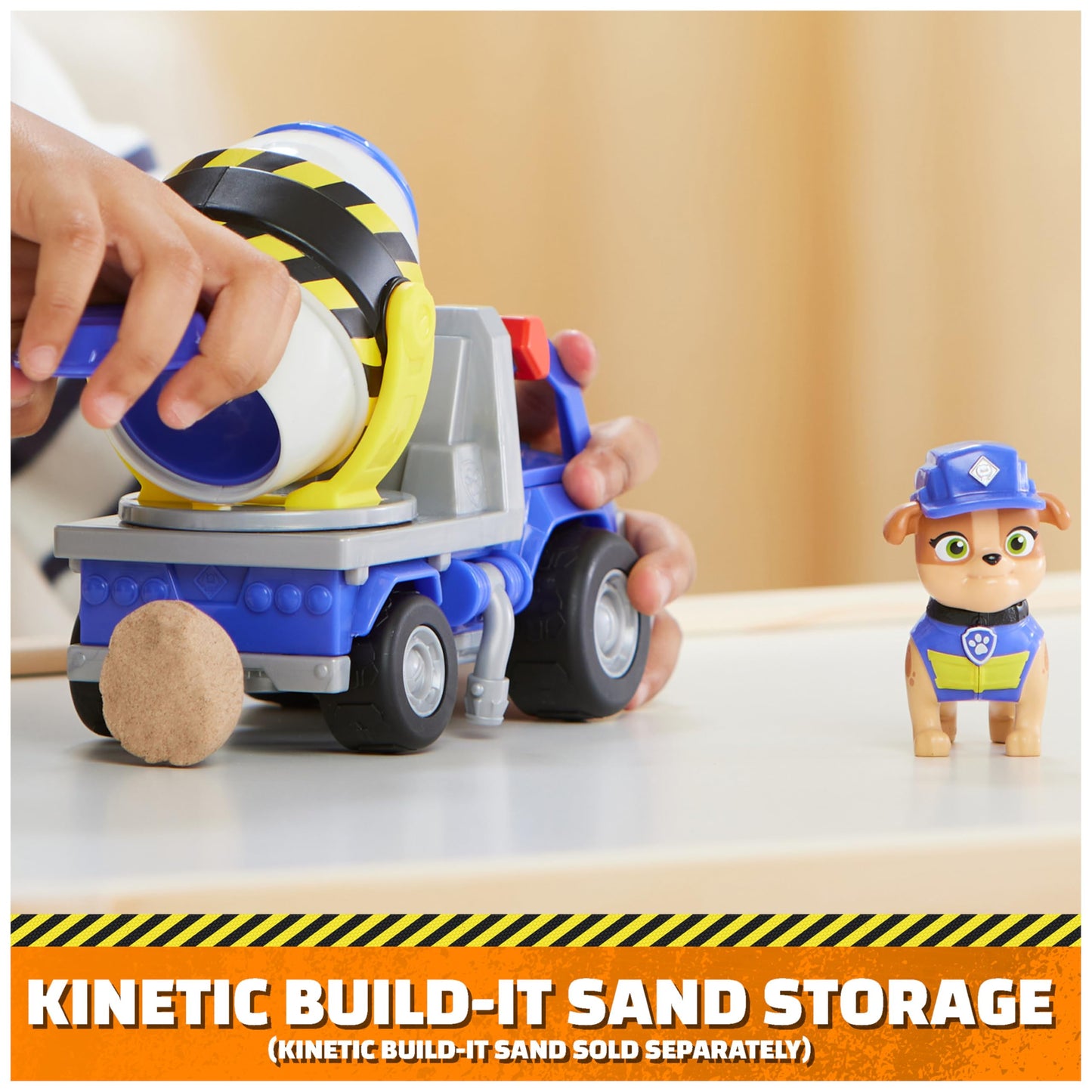 Rubble & Crew, Mix’s Cement Mixer Toy Truck with Action Figure and Movable Construction Toys, Kids Toys for Ages 3 and Up