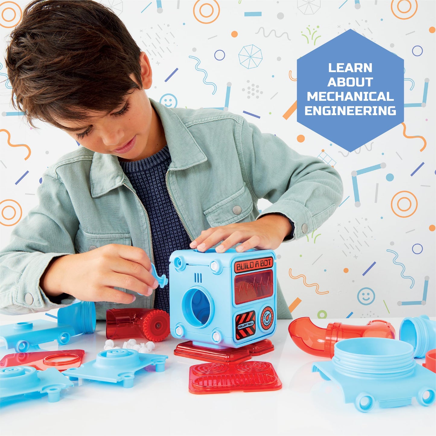 Discovery DIY Prize-Pod Robot Kit, 52-Piece Vending Machine Building Set, 12 Transforming Capsules, Educational Science Experiment, Engineering STEM