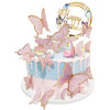 Butterfly Cake Toppers Decorations - 1 Big Happy Birthday Cake Topper & 15Pcs 3D Pink Gold Butterfly Cupcake Toppers - Party Supplies for Decorating