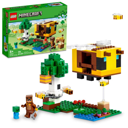 LEGO Minecraft The Bee Cottage Building Set - Construction Toy with Buildable House, Farm, Baby Zombie, and Animal Figures, Game Inspired Birthday