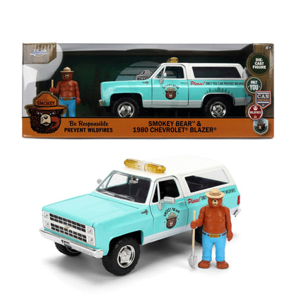 Jada Smokey Bear 1980 Chevy Blazer Die-Cast Car Toys - Smokey Bear Figure - Age 8+