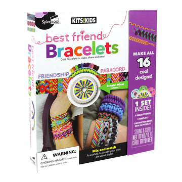 SpiceBox Friendship Bracelet Making Kit for Girls, Kids Best Friend DIY String Jewelry, Arts and Crafts Activity Set for Children, Multicolor (7410)