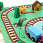 Imagine & Play Nature Explorer - 17 Piece Wooden Train Set with Foldable Carrying Board, Forest Animals & Bridge - Toddler Toys, Train Toys, Toys