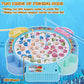 Pakoo Magnetic Fishing Game Toys, Rotating Board Game with Music Including 45 Fishes and 8 Fishing Poles, Christmas Party Game Toys for Kids Age 3 4 5