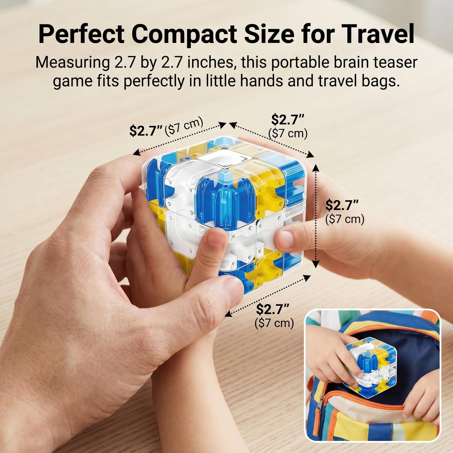 2 Pack 3D Maze Cube Ball Labyrinth Puzzle Brain Teaser Fidget Toy
