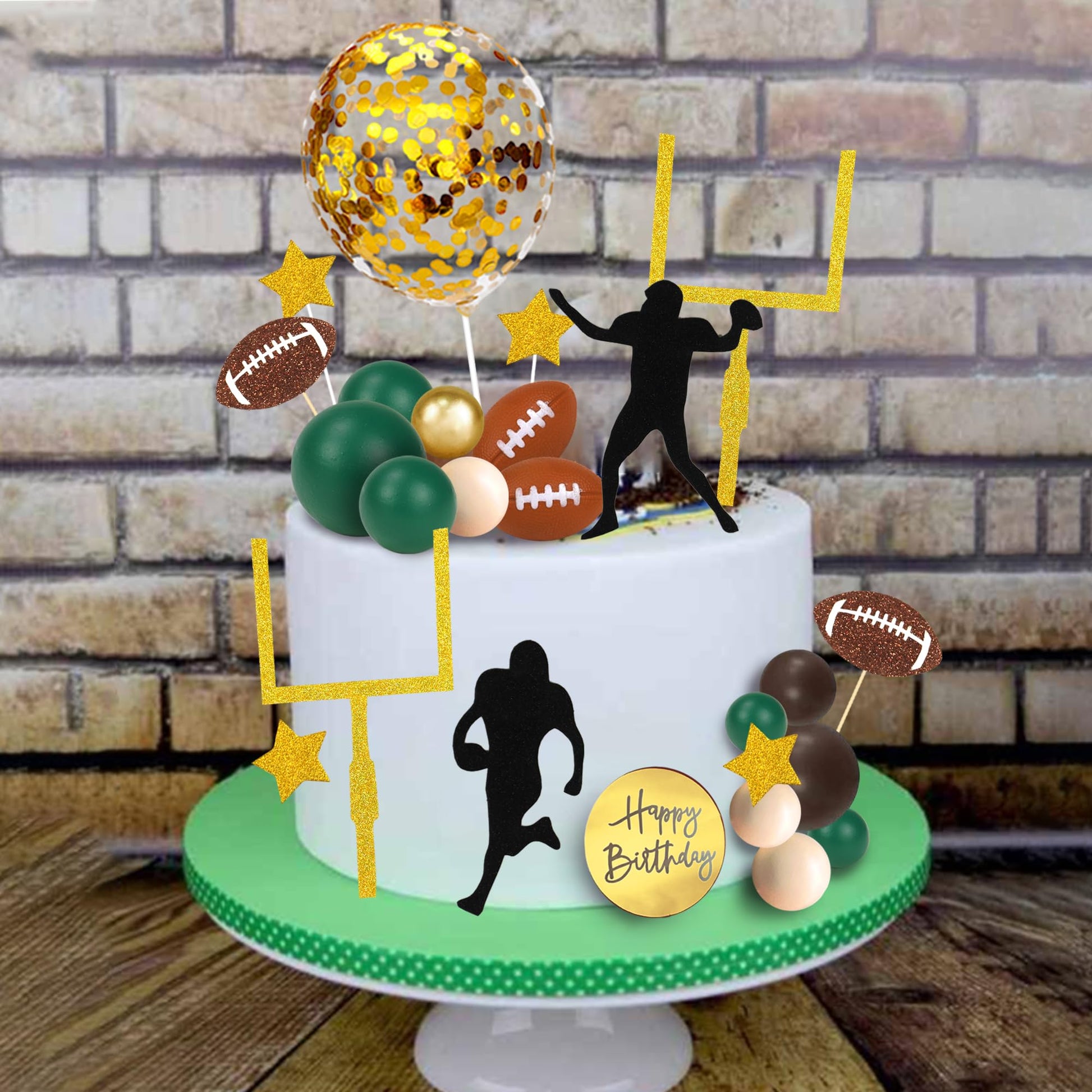 43 PCS Football Cake Topper Goal Post Mini Rugby Ball Player Cake Toppers for Football Theme Birthday Supplies