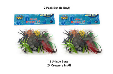 US Toy - US Assorted Mini Insect Bug Figures, Plastic (2 Inches), (2-Pack of 12)
