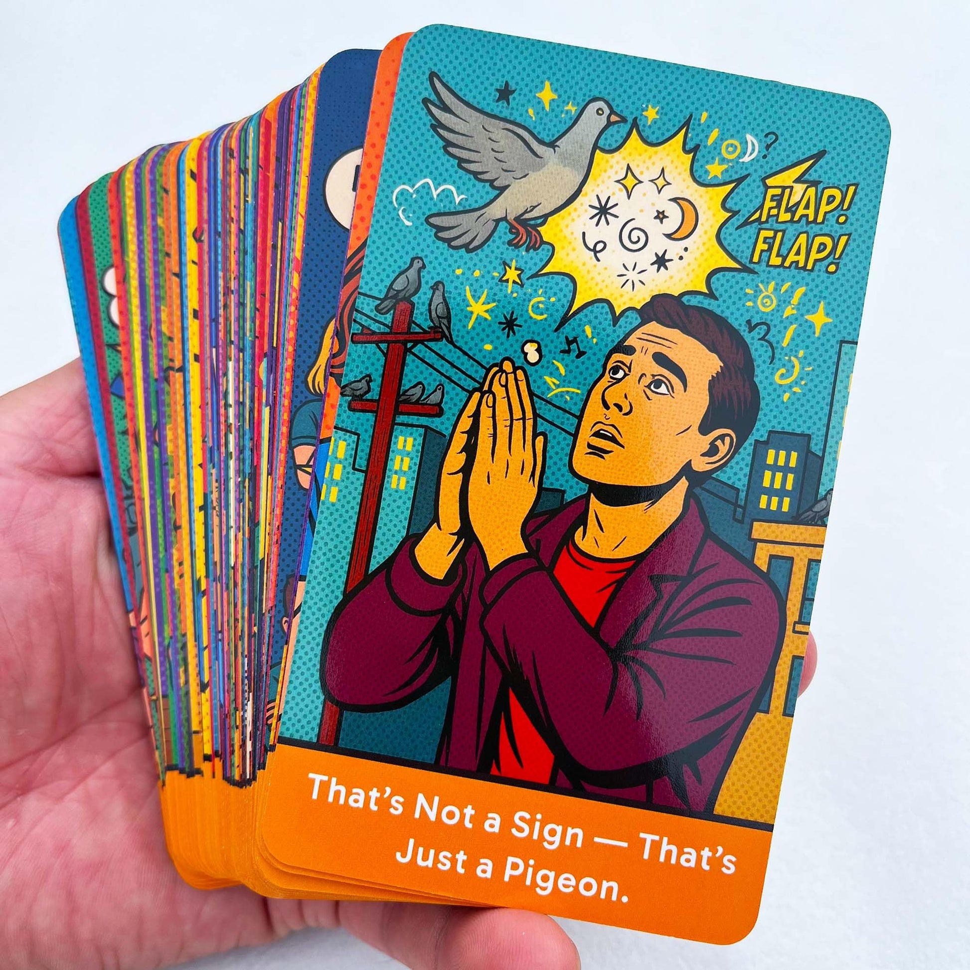 DPEHAKMK Sassy Spirits Oracle Deck, 78 Funny and Brutally Honest Pop Art Cards for Real Talk Readings, Bold Comic-Style Oracle Deck with Sass, Humor