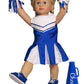 American Fashion World Blue Cheerleading Outfit for 18-Inch Dolls | Accessories Included | Premium Quality & Trendy Design