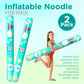 4E's Novelty 4 Ft Inflatable Noodles for Pool - 2 Pack- 48" PVC Giant Blow up Pool Noodles Jumbo Floats for Adults Swimming Pool
