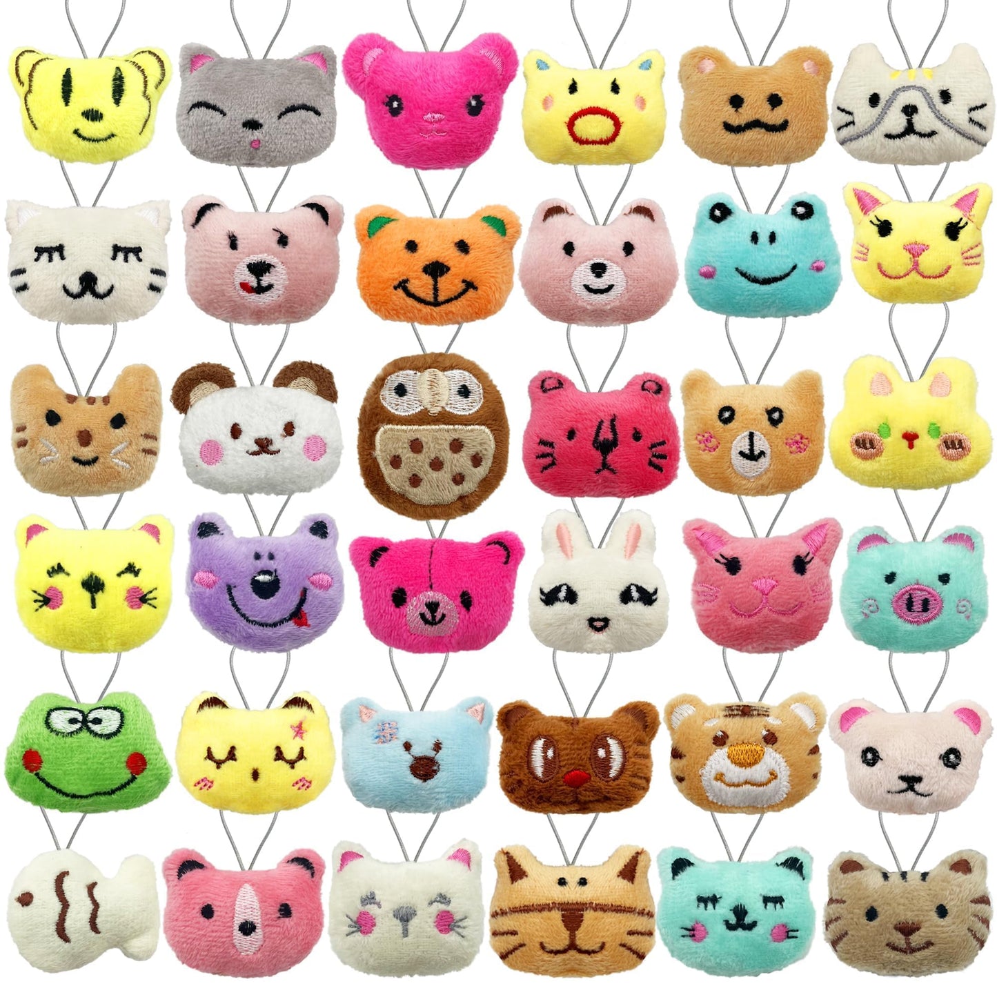 XIPEGPA 36 PCS Mini Animal Plush Toys Set Cute Small Animal Stuffed Toy Keychain for Party Favors Keychain Ornament for Goody Bag Easter Egg Stuffers