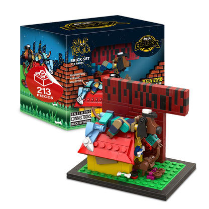 BRICK BLOCKS - Building Block Sets, 213 Pieces Featuring Small Doggystyle Building Set, Model Size 4.5 x 3.2 x 3.7 Inches