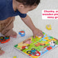 Jasey's Toy Chest Wooden Farm Puzzle & Play Pieces | 9-Piece Chunky Animal Puzzle with Board | Educational Toy for Toddlers Ages 12+ Months