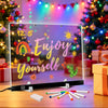 LESOON LED Glow Note Board, 13.75" Acrylic Drawing Board, 7 Colors 4 Light Modes, with Markers & Stand, Gift for Kids
