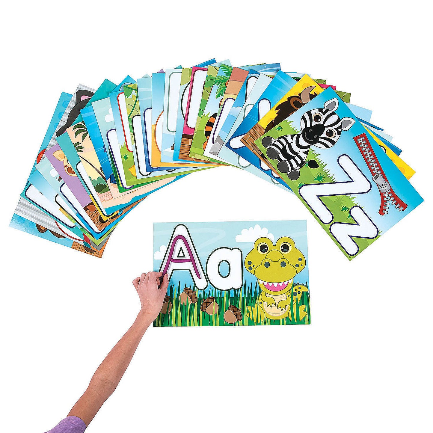 Fun Express Alphabet Learning Pocket Chart Mats, 26 Piece