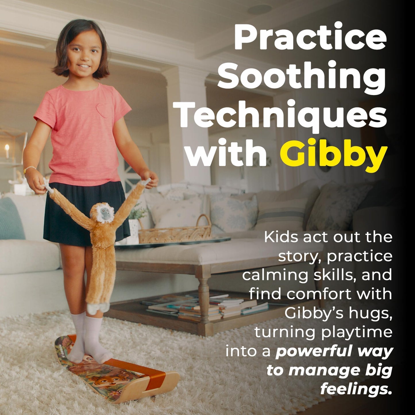 GIBBON Balance Board for Kids with Storybook & Sensory Toy - Emotional Regulation Tools for Kids - Social Emotional Learning Activities - Calming