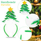 Whaline Christmas Headbands, Reindeer Antler Xmas Tree Head Hat Toppers Costume Headbands for Christmas Holiday Parties, Annual Holiday, Photos Booth