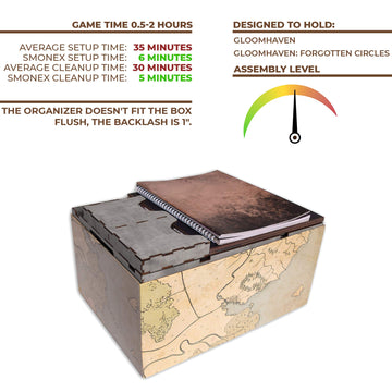 SMONEX Wooden Organizer Compatible with Gloomhaven Board Game - Box Suitable for Storage All Gloomhaven Expansions - Insert and Storage Suitable